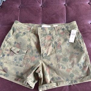 Anthropologie Cargo Shorts Green and Brown Relaxed Fit
